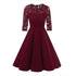 Vintage Lace Dress #Midi Dress #Red #Vintage Lace Dress